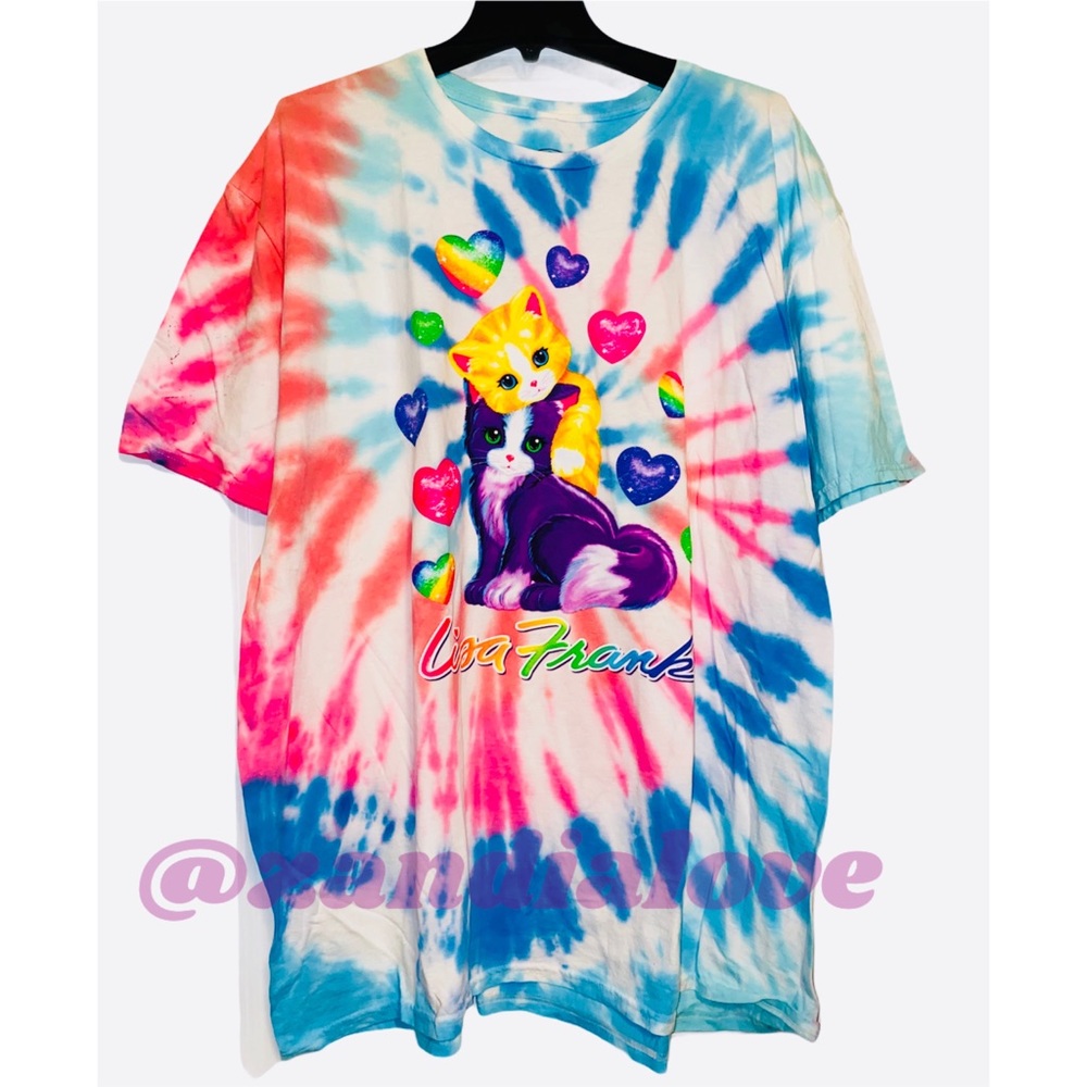 Sale!! NEW Lisa Frank cats XOXO Kitten tie dye tee XL,2X,L